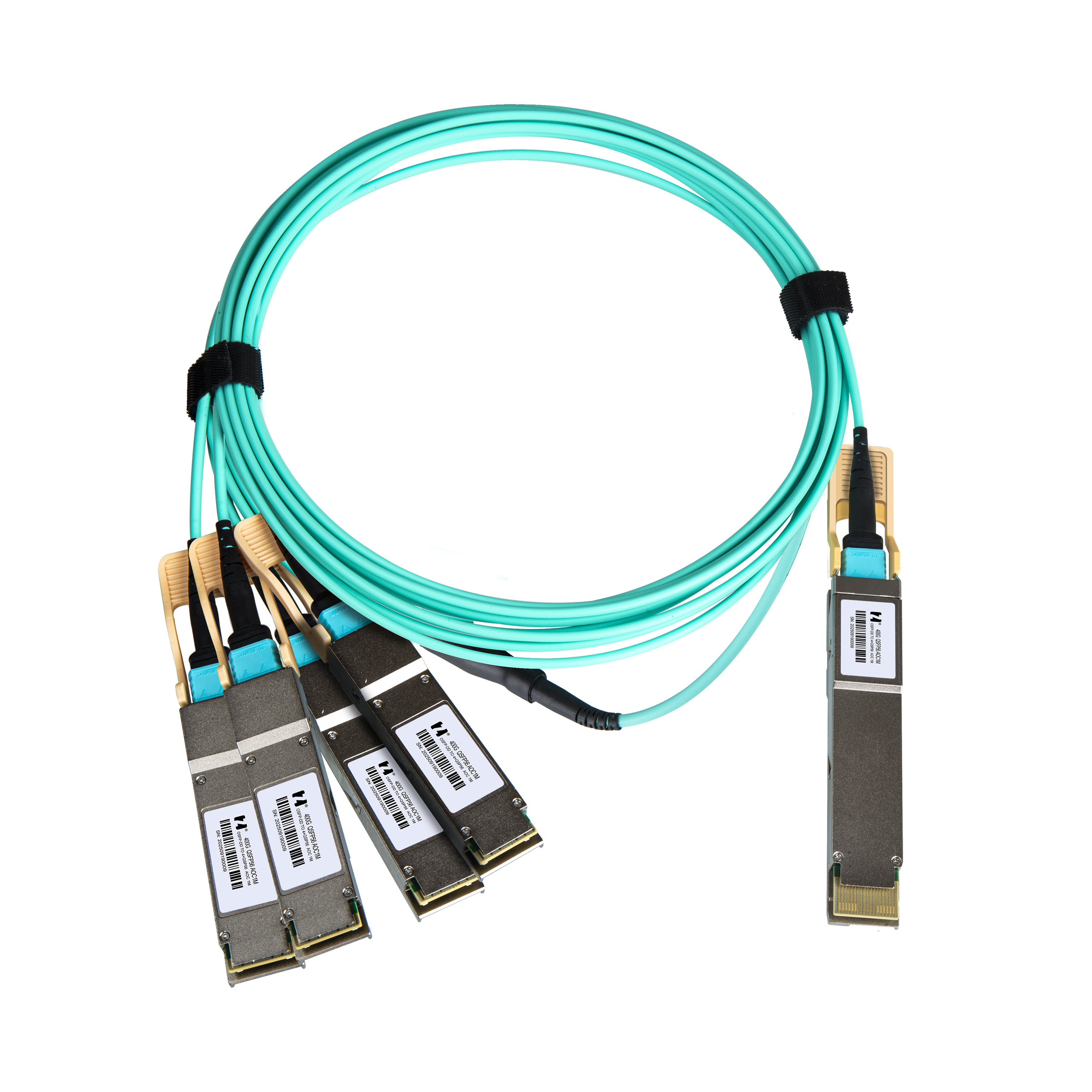 鴻章400G-AOC高速傳輸QSFP56DD to 4xQSFP56多模直連光纜超算IB